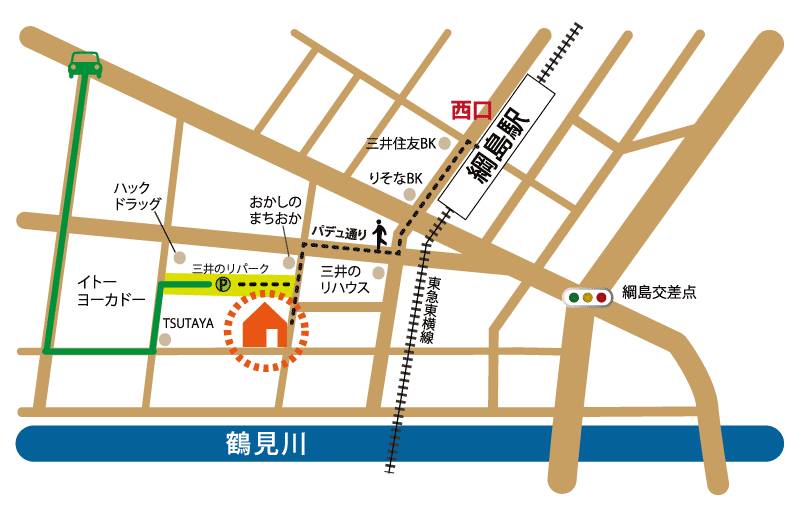 つなしま整体院への地図